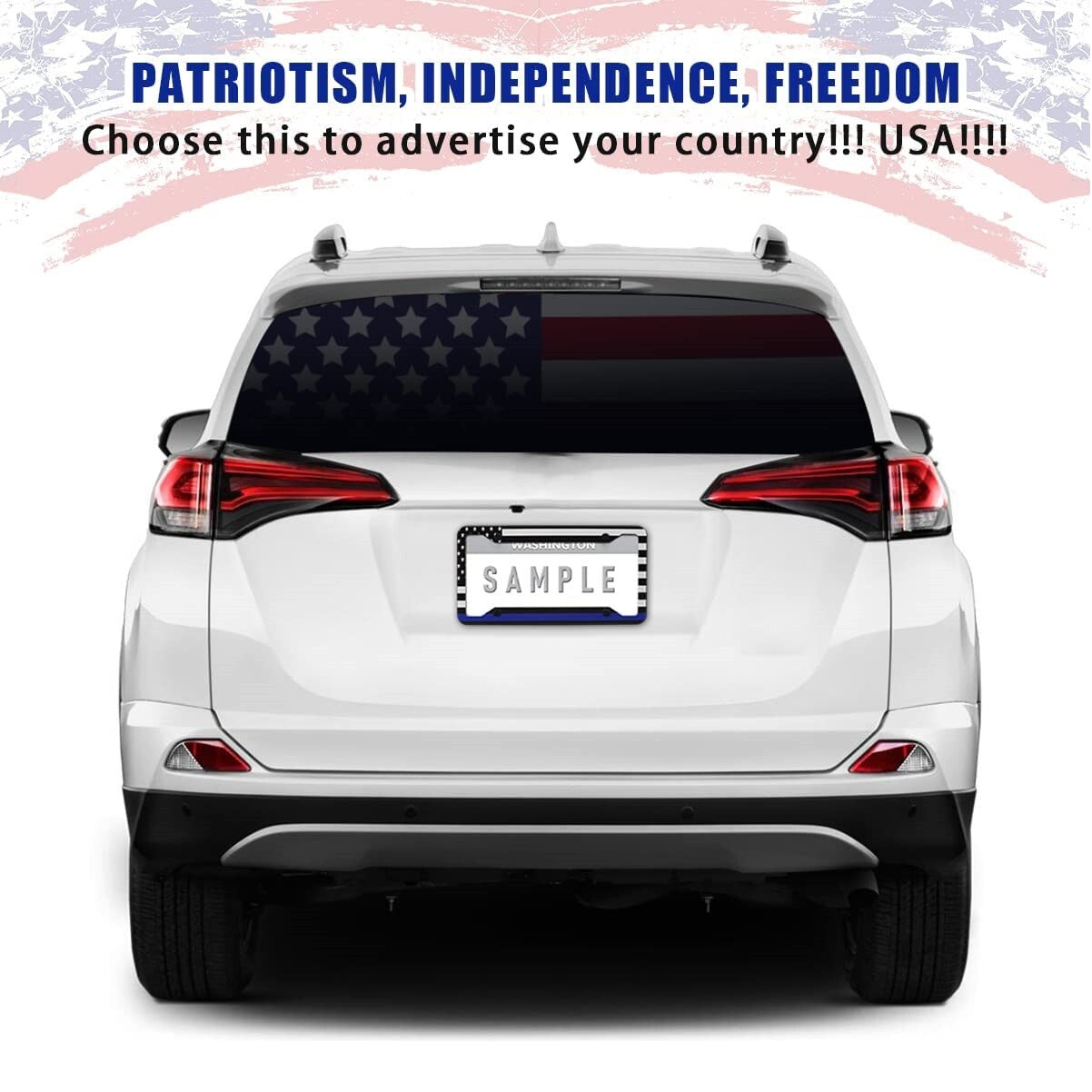 2 for Dodge for Ram 1500US Flag Patriotic Truck License Plate Frame Front Rear Cover
