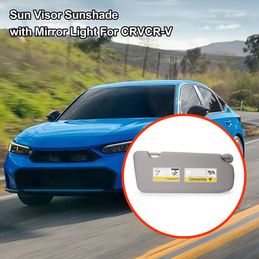 Gray driver's side sun visor with mirrored light suitable for 2017-2022 for Honda CR-V/CR-V