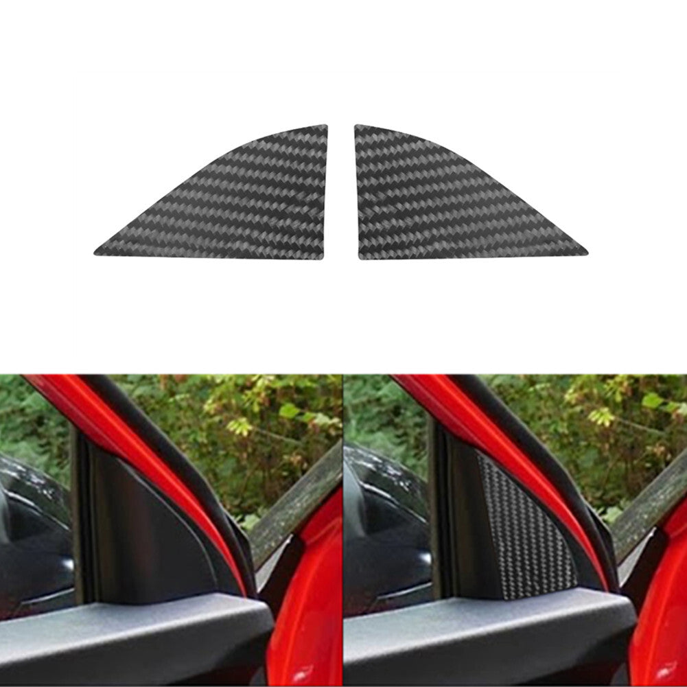 2Pcs Carbon Fiber Front Pillar Panel Trim Cover for Hyundai for Veloster JS 2019-22