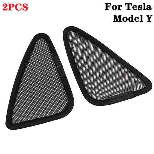 2 X Sun Shade Net Triangle Window Sunshade For 17-22 for Tesla for Model Y Nylon Black