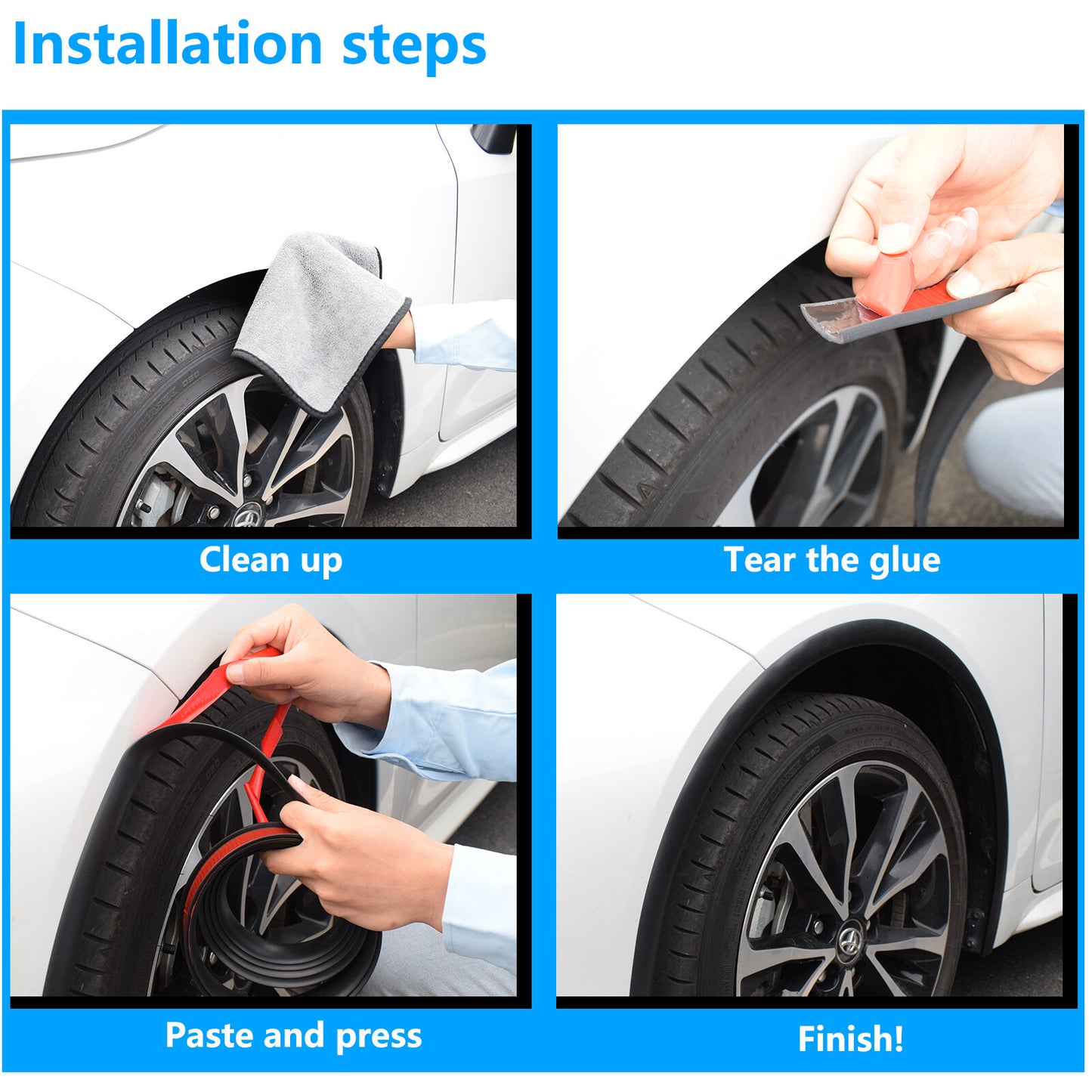 Universal rubber wheelbarrow protective strips widening fenders repair plate NEW