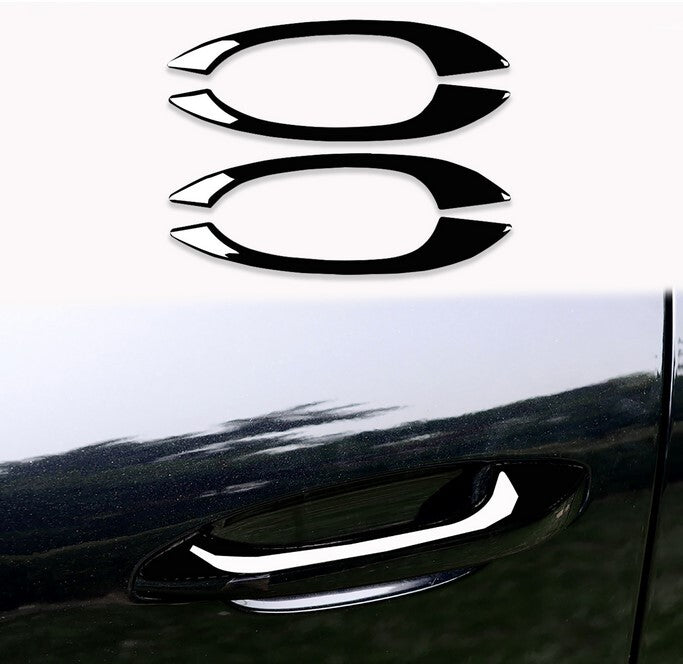 Sleek black door handle cover trim for Porsche Macan 2015-20