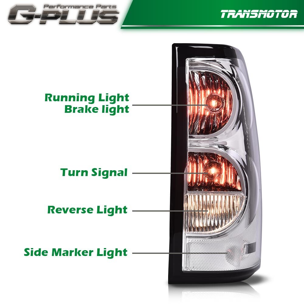 A pair of taillights and brake lights with chrome accents are suitable for 03-06 for Chevrolet Silverado 1500 2500 3500