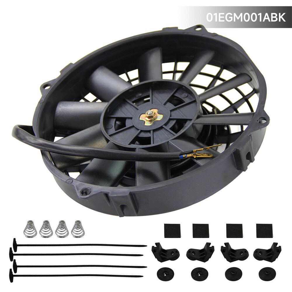 7 inch Universal Slim Fan Push Pull Electric Radiator Cooling 12V + Mount Kit