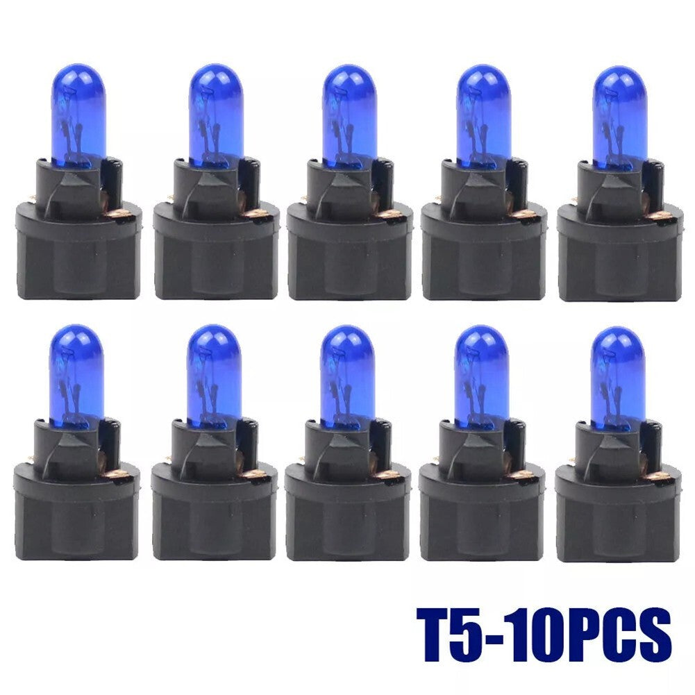 10pcs Blue T5 Car LED Dashboard Instrument Interior Lights Bulb Accessories