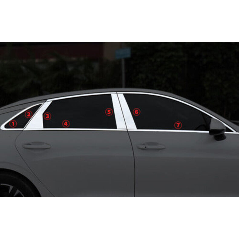 Chrome steel Car Window Sill Molding Strip Cover Trim 14PCS for Kia K5 2021-2023