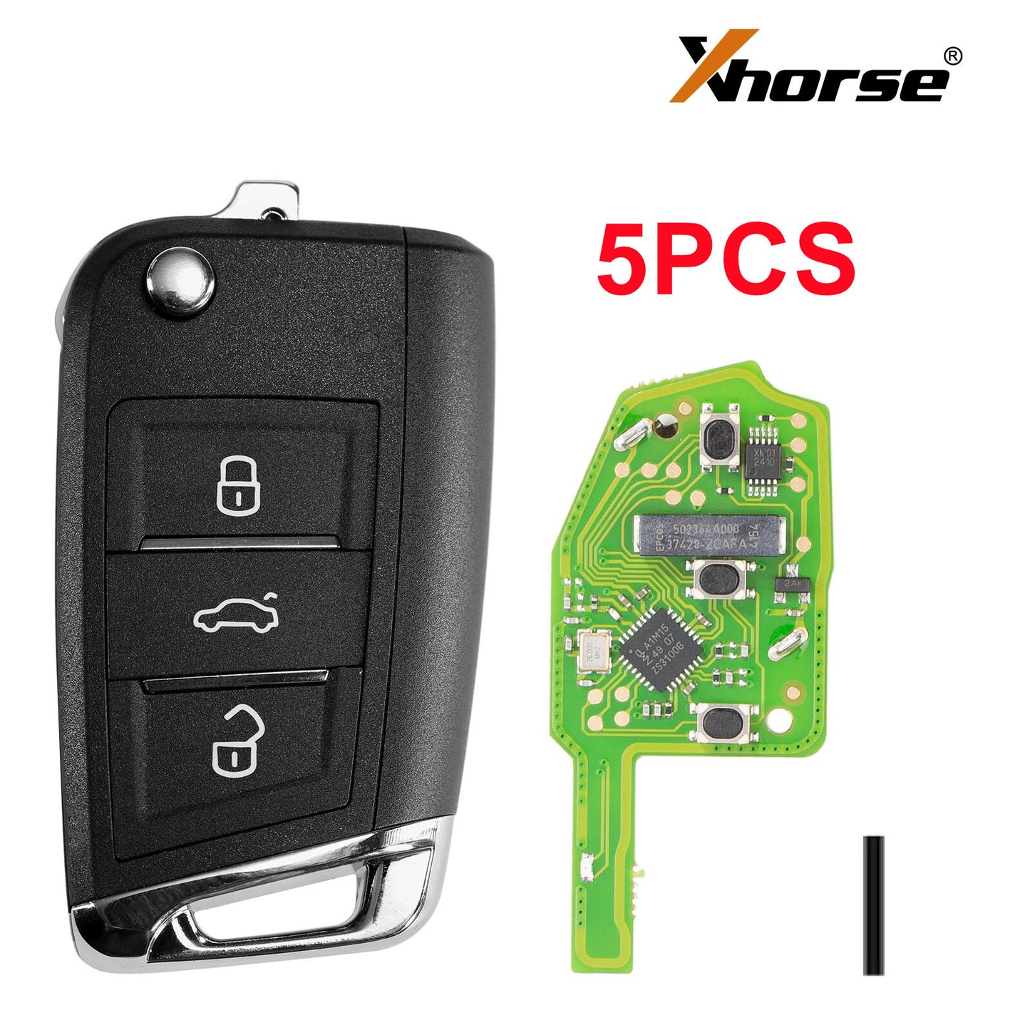 5PCS XSMQB1EN for Smart Remote Control Key For MQB Type Filp 3 Buttons