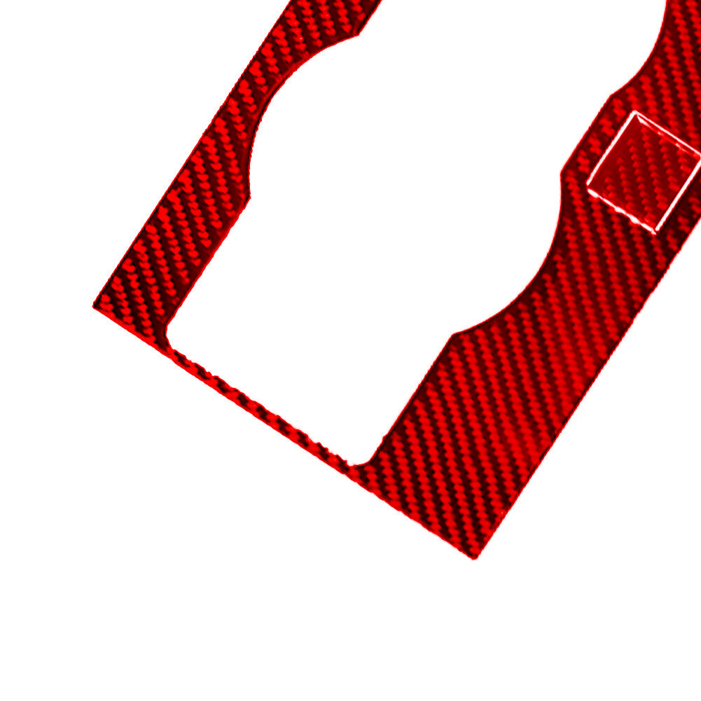 2Pcs Red Carbon Fiber Gear Shift Panel Cover Trim for Ford for Mustang 2005-2009