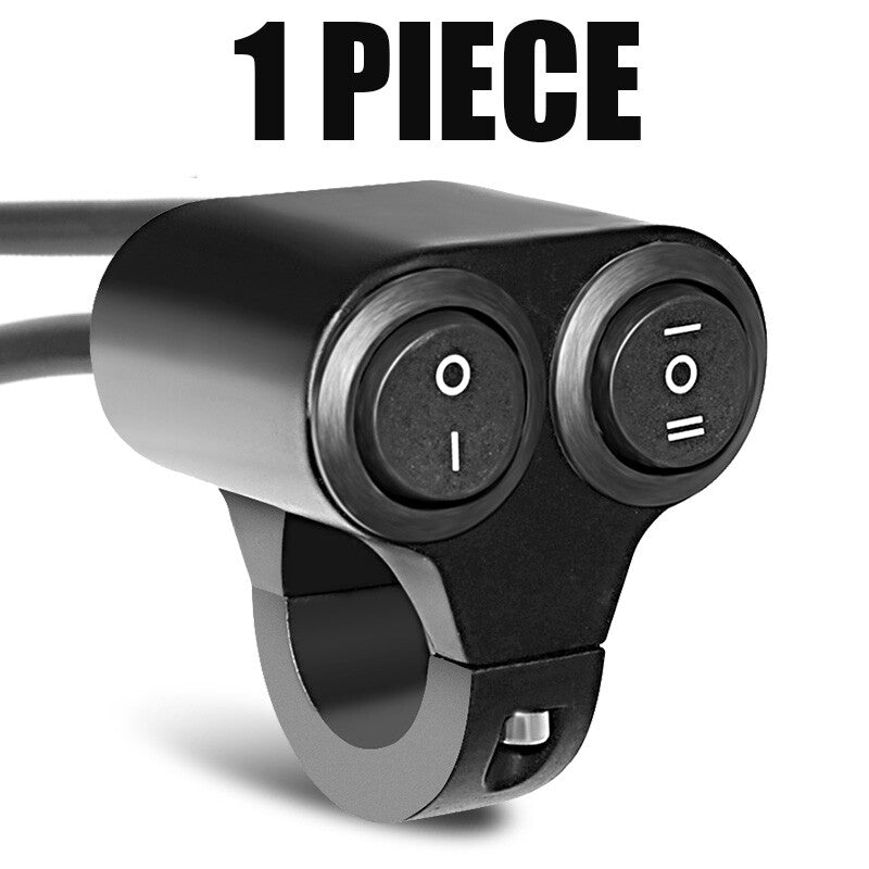 Motorcycle Handlebar Dual Button Switch On Off Fog Spot Light Headlight ATV 7/8