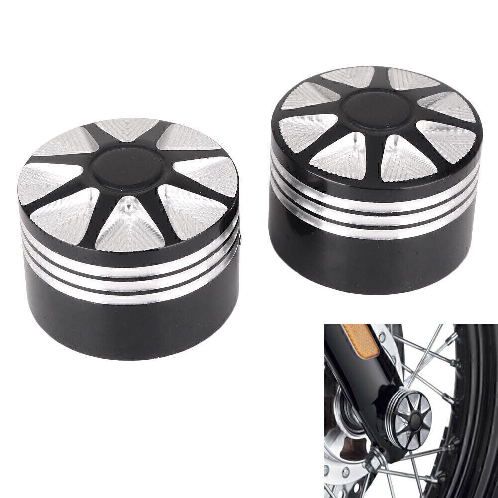Pair Front Axle Nut Cover Bolt Kit Fit for Harley 2008-later Dyna Touring and Trike