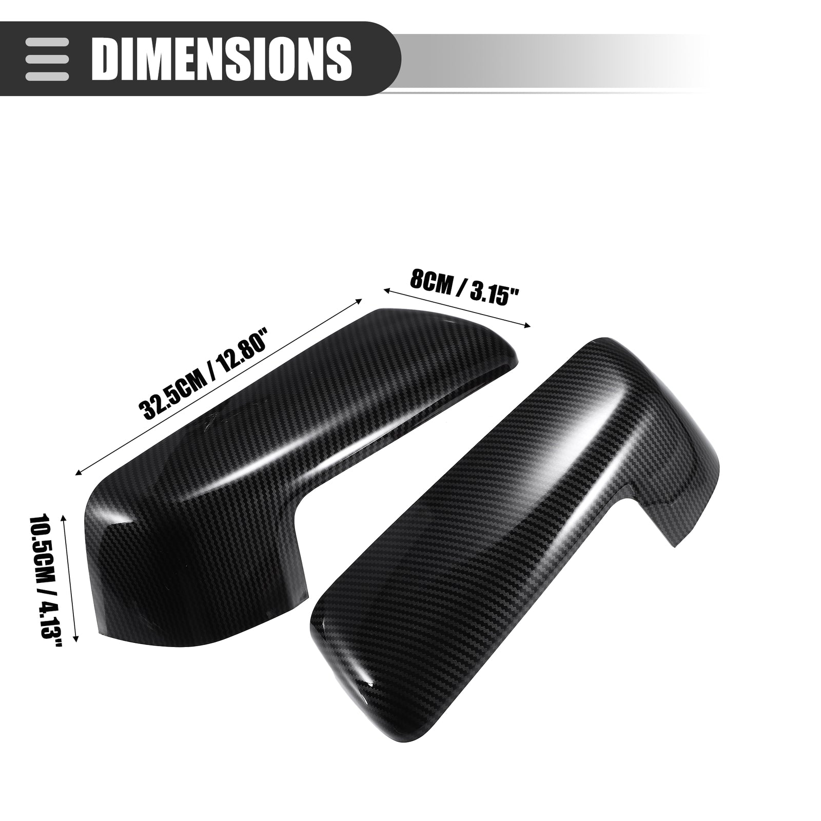 Two upper half-mirror caps for 2019-2023 for Chevrolet Silverado/ for GMC for Sierra 1500