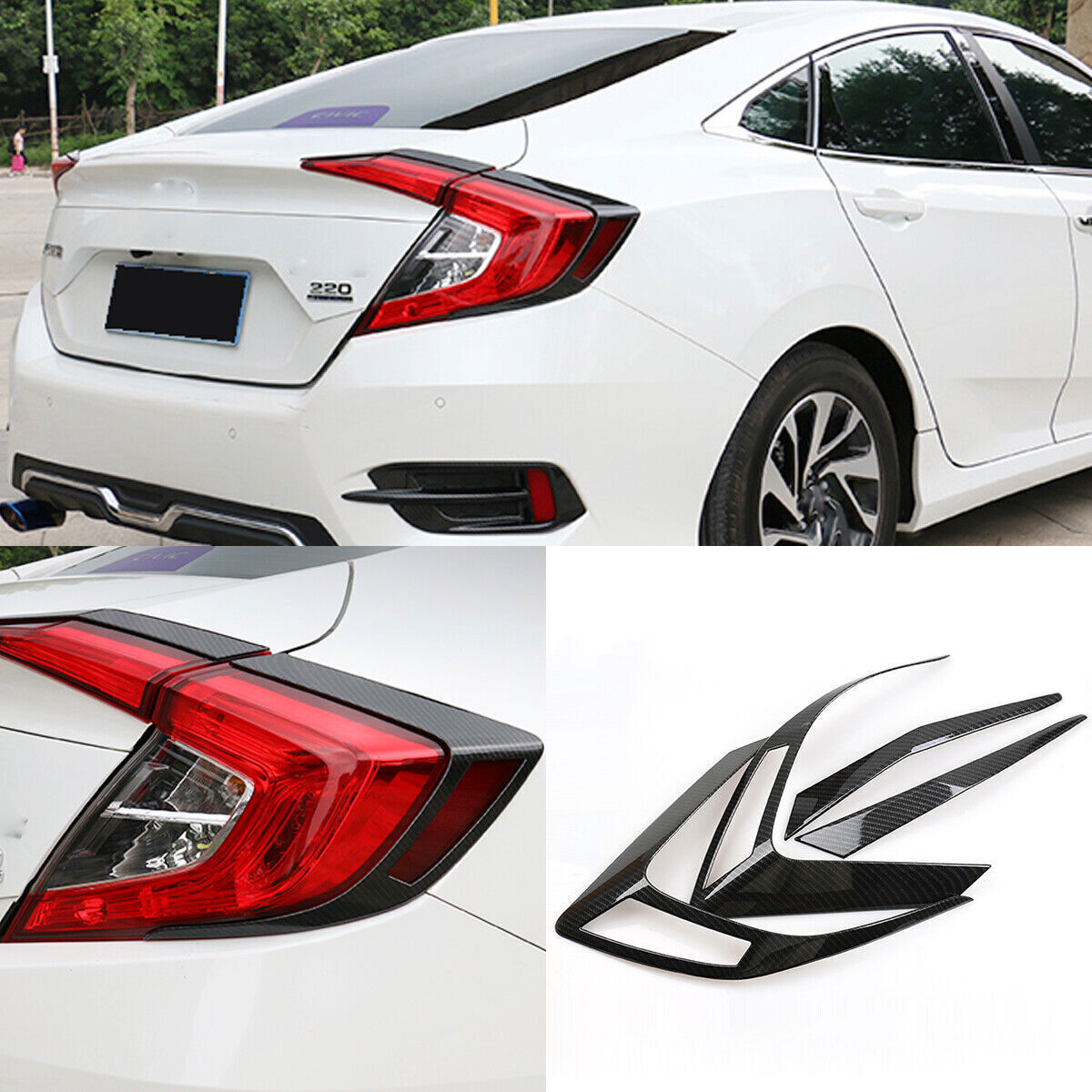 for Honda for Civic 10th Sedan 16-21 Rear Tail Light Lamp Cover Trim Frame Molding