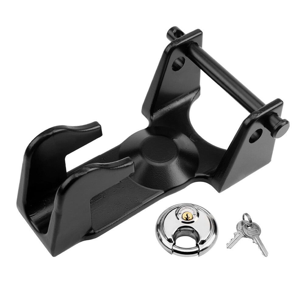 Black Gooseneck Coupler Trailer Lock for RVs Heavy Trailers Livestock Haulers