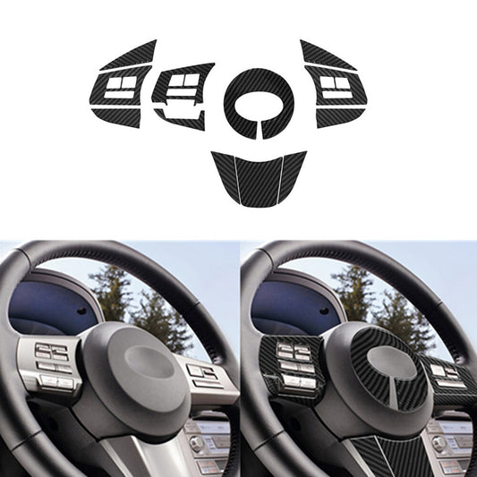 12X Carbon Fiber Steering Wheel Button Cover for Subaru Legacy Outback 2010-2014