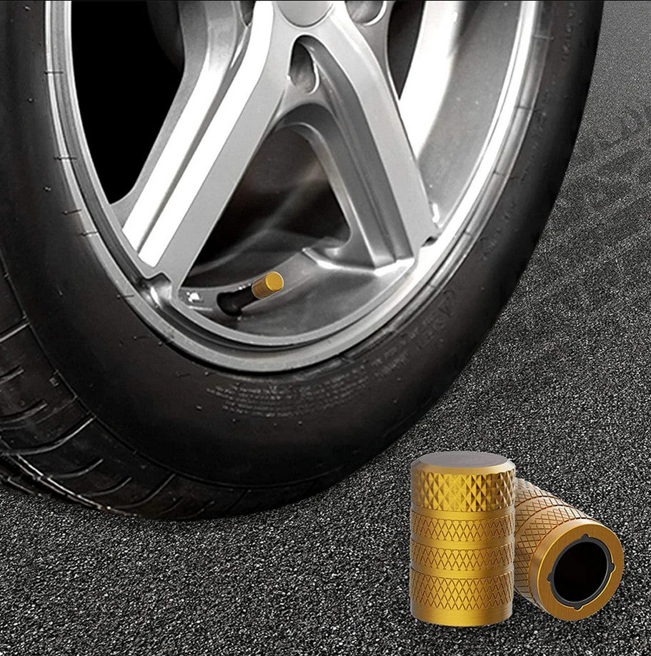 4-piece car tire valve cover rod air dust cover dice silver for Volvo