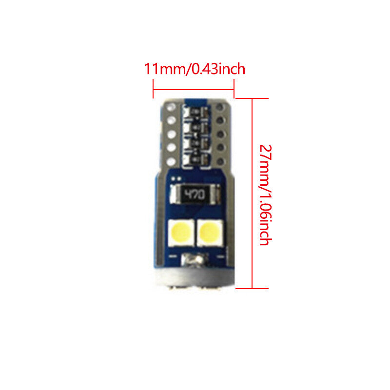 10Pcs T10 LED 3030-3SMD Car License Plate High Light Bulb W/ Twist Lock Socket