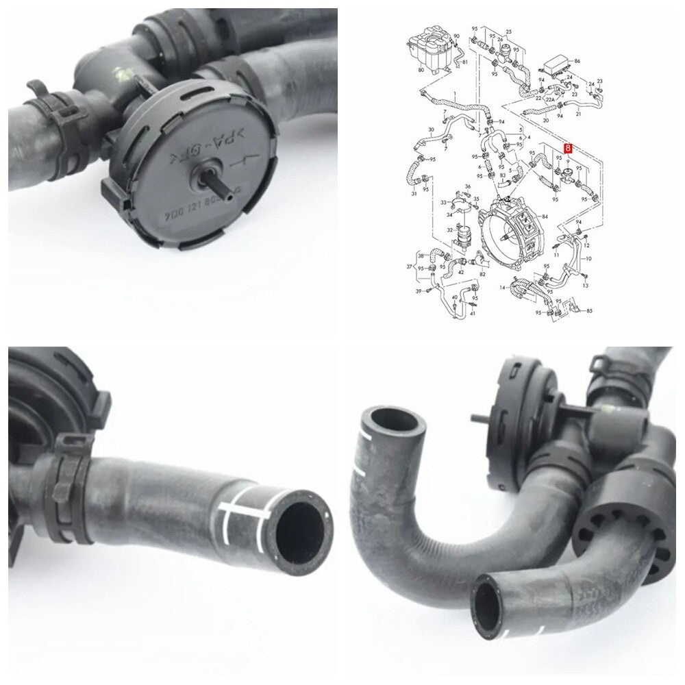 new coolant hose with valve 7P0122073B, suitable for Volkswagen 2011-2018 Touareg 3.0L 7P5 7P6