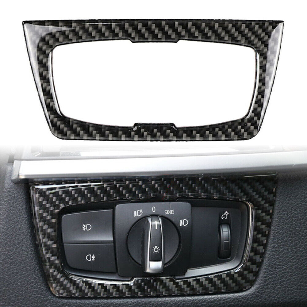 Customized Carbon Fiber Headlight Switch Frame Interior Trim for BMW F30 328i