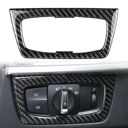 Customized Carbon Fiber Headlight Switch Frame Interior Trim for BMW F30 328i