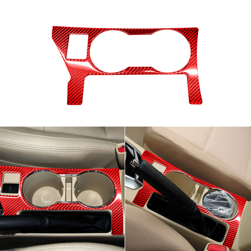 Red Carbon Fiber Water Cup Holder Frame Panel Trim for Toyota for Corolla 2014-2018