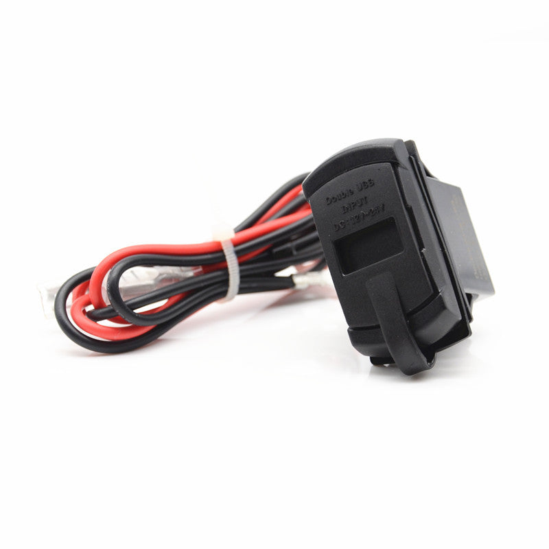 Car Truck 12V Dual USB Charger Waterproof Mount Power Socket Marine Voltmeter