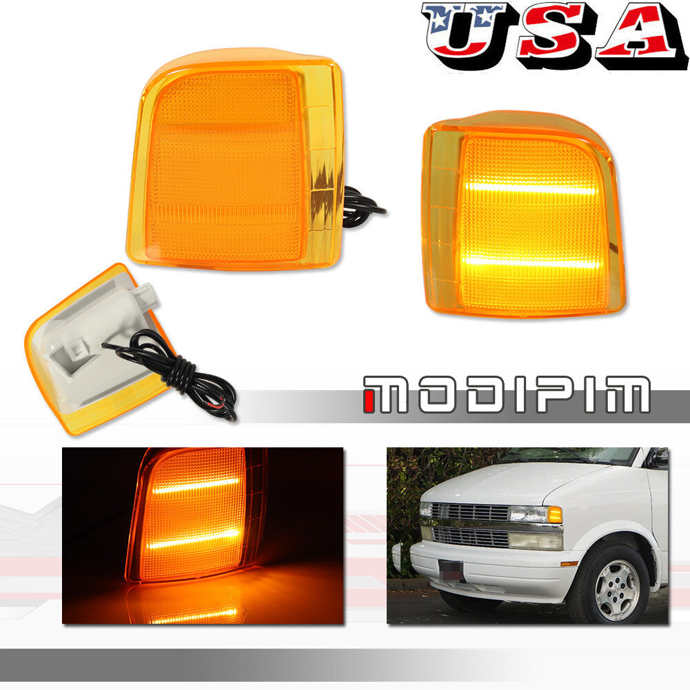 Applicable to for Chevrolet Astro corner lights 1995-2005, driver and passenger side yellow amber tint