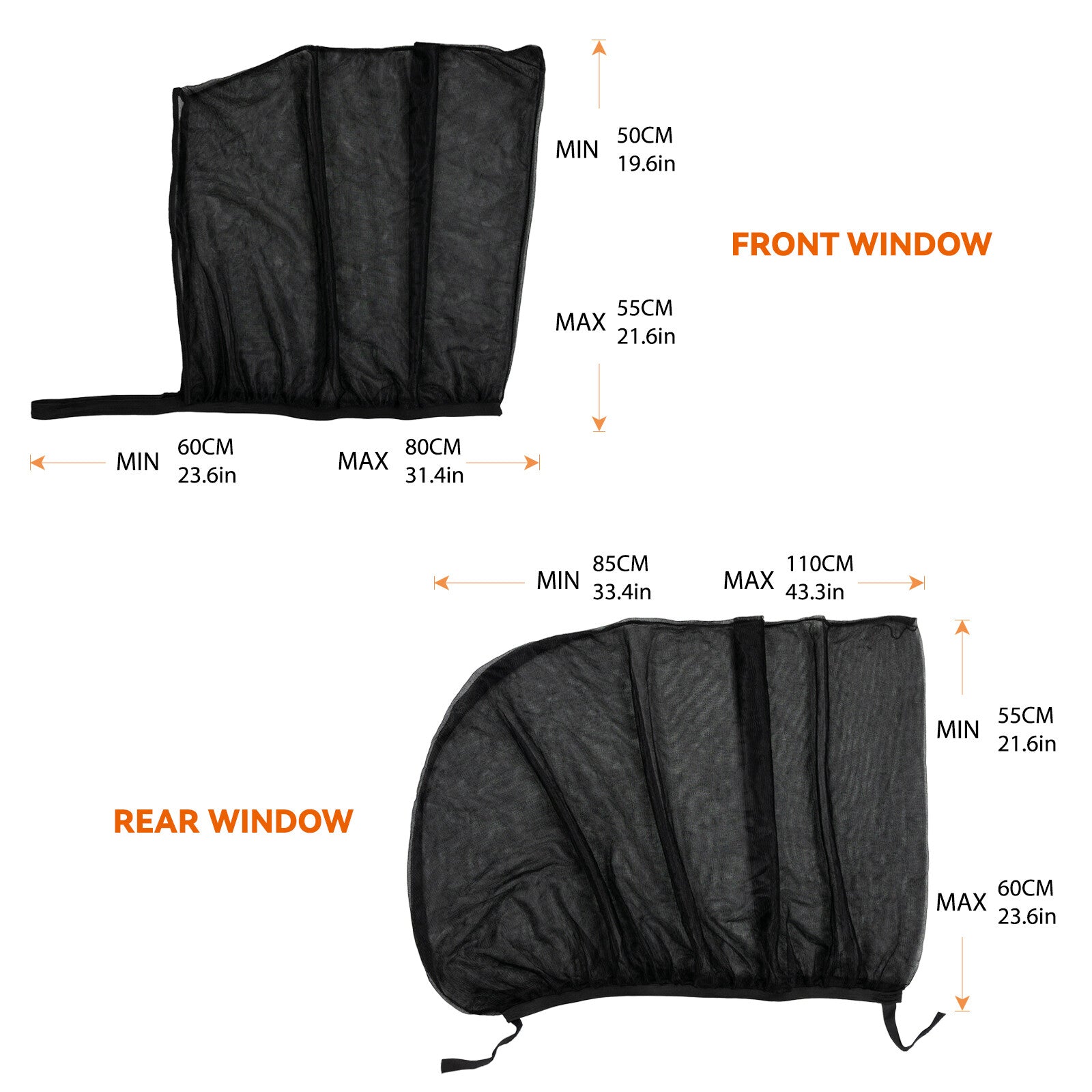 4pcs Car Side Front Rear Window Sun Shade Cover Visor Mesh Shield UV Protection