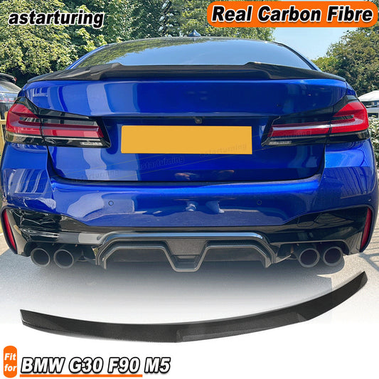 Fit for BMW G30 5 Series 530i 540i M5 REAL Carbon Rear Trunk Roof Lip Spoiler