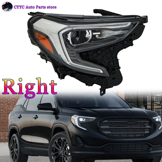 Right Headlights For 2018-2021 for GMC Terrain Headlamps Clear Xenon HID Chrome