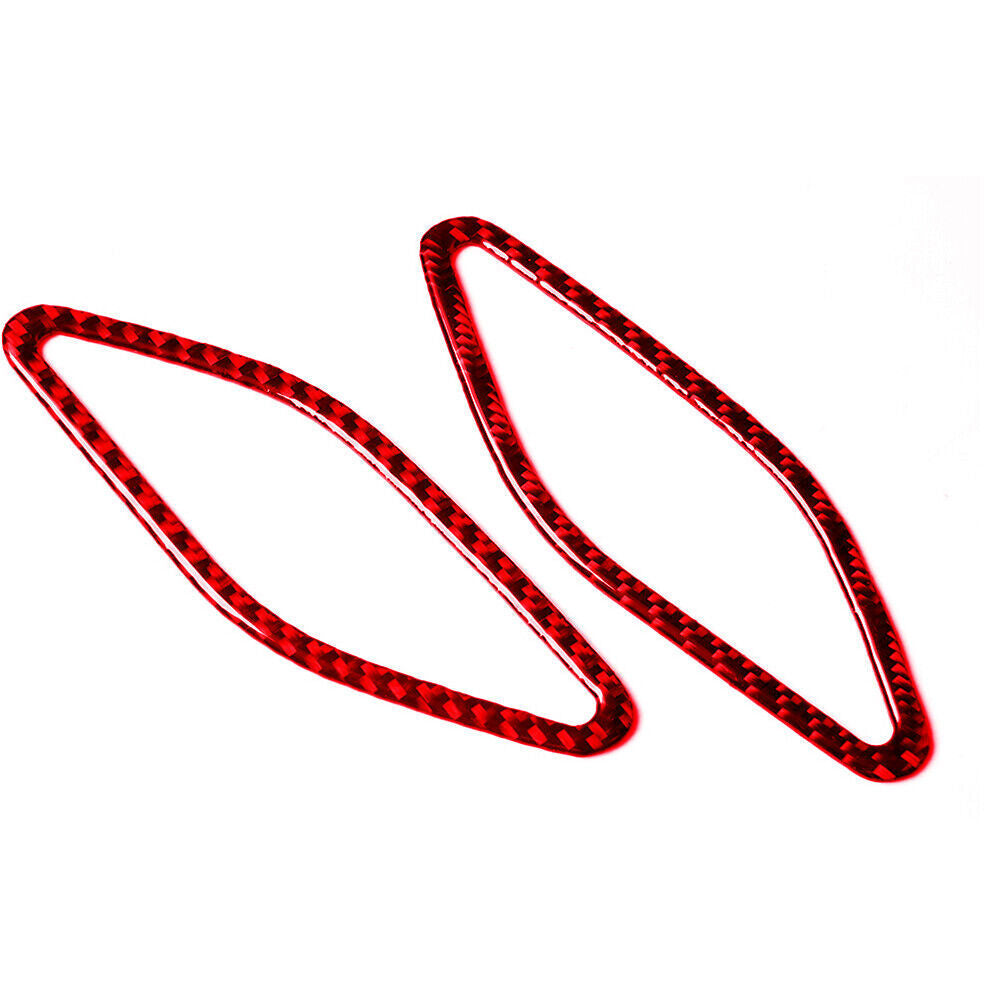 2Pcs Red Carbon Fiber Door Speaker Cover Trim for BMW 6 Series F12 F13 2011-2018