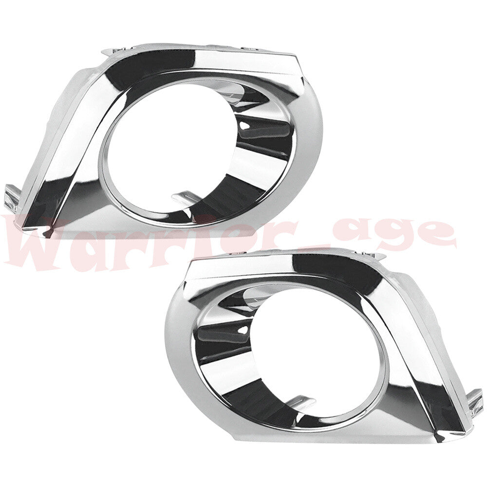 Front Left+Right Bumper Chrome Fog Light Lamp Bezels for Toyota for 4runner 2010-13
