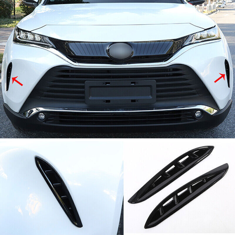 for Toyota Venza 21-2023 Glossy Black Front Bumper Air Inlet Frame Cover Trim 2X