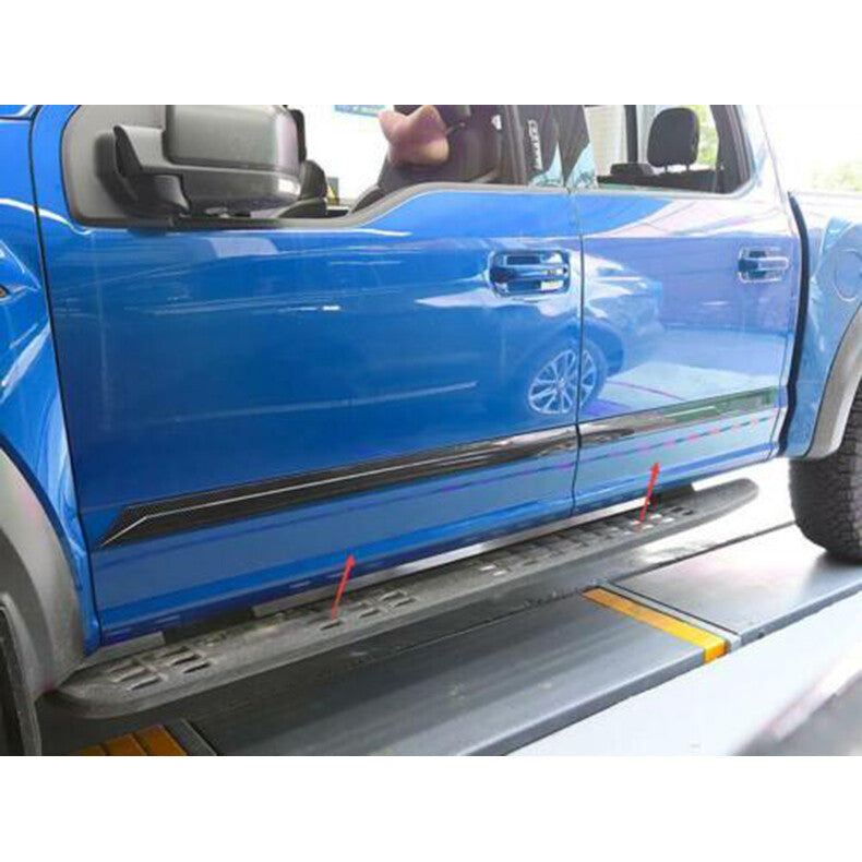 for Ford F150 F-150 2015-2020 Carbon Fiber Car Body Side Door Molding Guard Trim