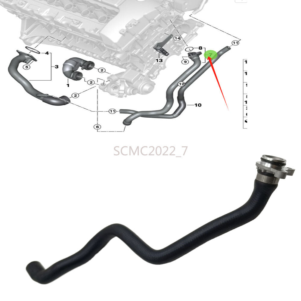 Engine Coolant Hose w/ Aluminum Connector for BMW X6 xDrive35i E71 11537560363