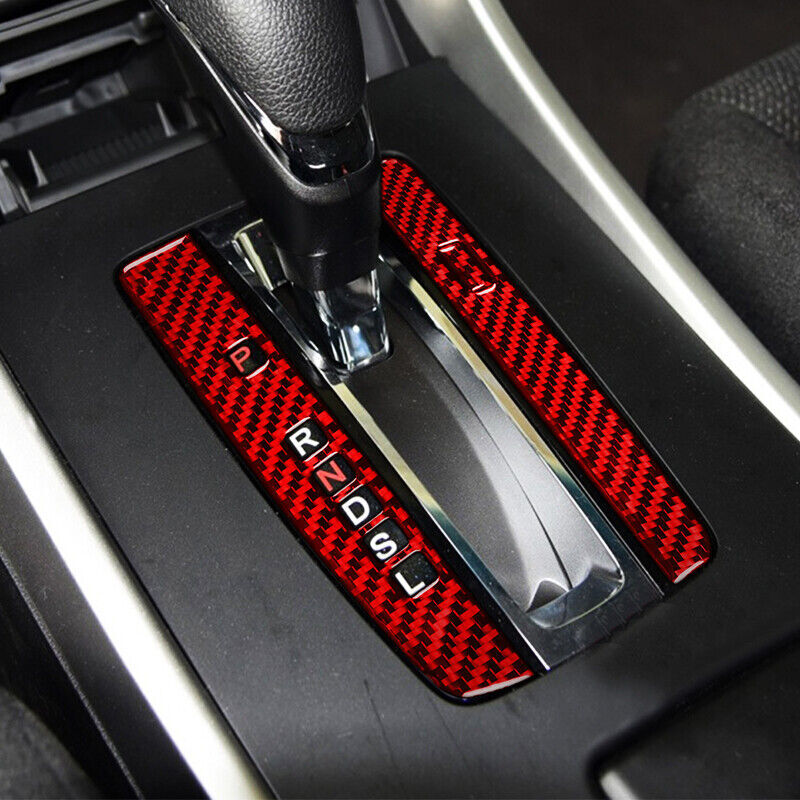 Real Carbon Fiber Car Gear Shift Panel Cover Trim Fit for Honda Accord 2014-17