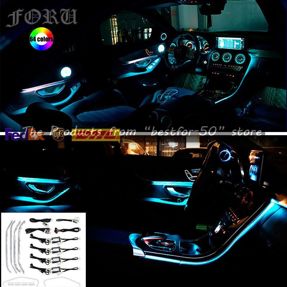 Refit 64 Colors Ambient Light Atmosphere Lamp for Mercedes-Benz C W205 GLC X253