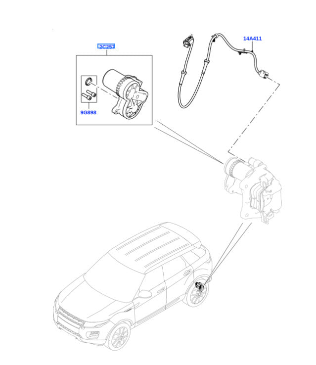 LR061382 1 PARKING BRAKE ACTUATOR for LAND ROVER RH EVOQUE DISCOVERY SPORT