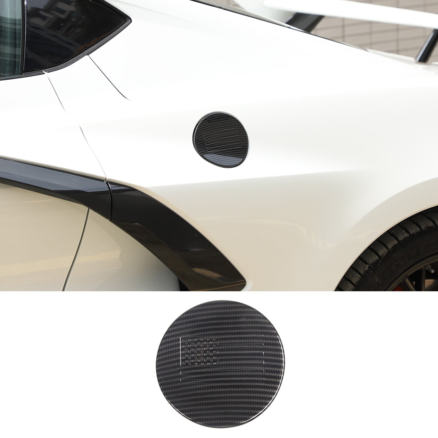 Two-pack of red carbon fiber taillight stickers for Corvette C7 2014-2019