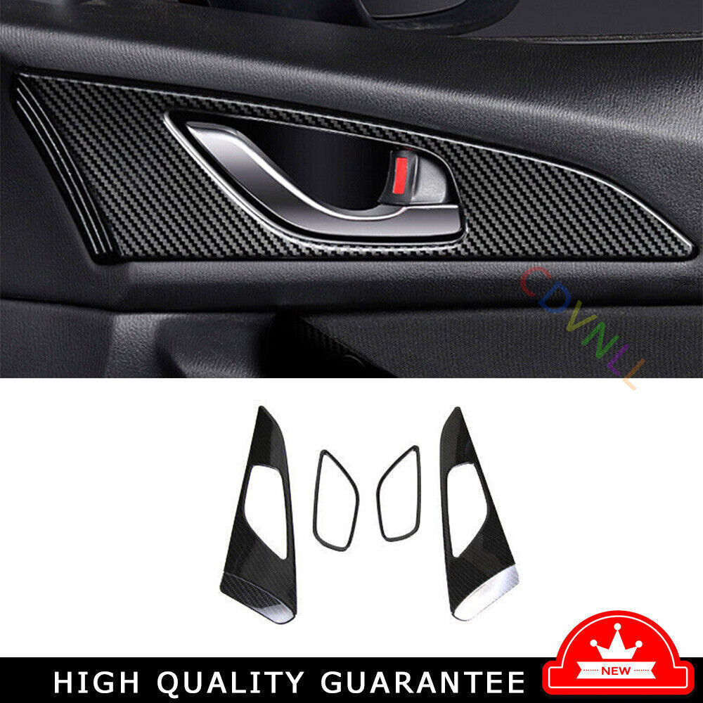 4P for Mazda 3 Axela 17-18 Carbon Fiber Style Inner Door Handle Bowl Cover Trims