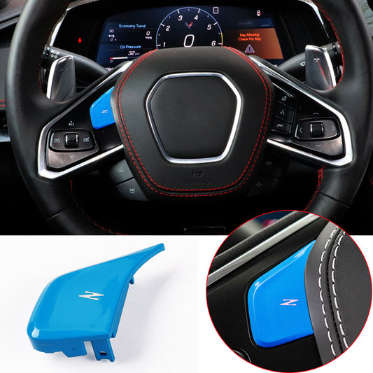 Blue ABS Replace Steering Wheel Z Button Cover for Chevrolet for Corvette C8 2020-23