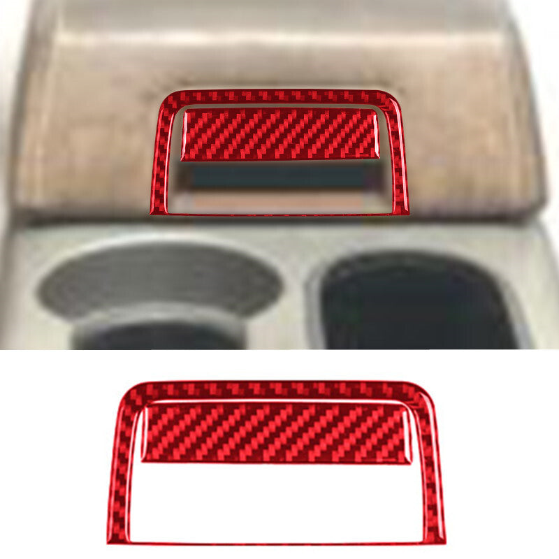 2Pcs Red Carbon Fiber Storage Accent Switch Trim Cover for Ford F150 2004-2008