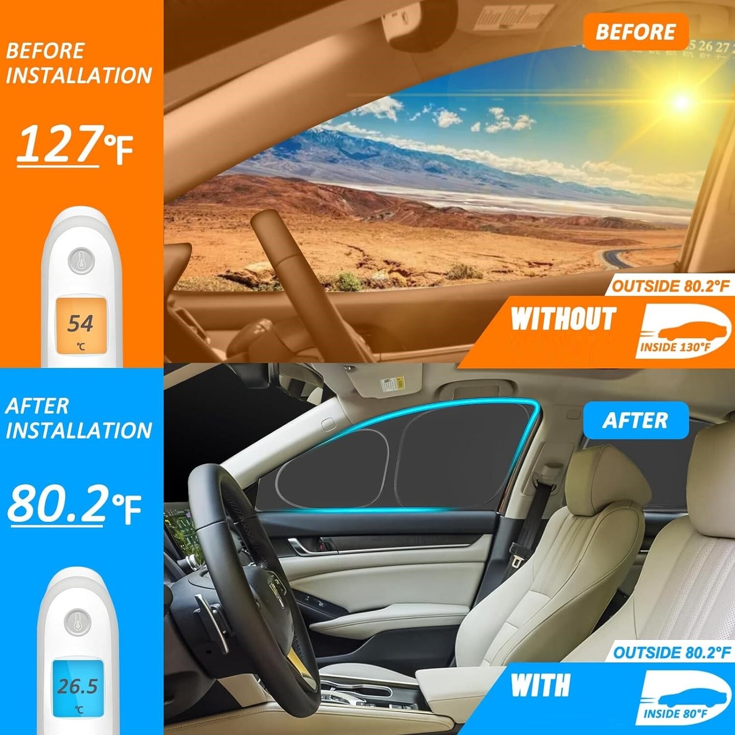Custom Fit 2020-2024 for Tesla for Model Y Side Window Sun Shade Foldable Privacy Cover