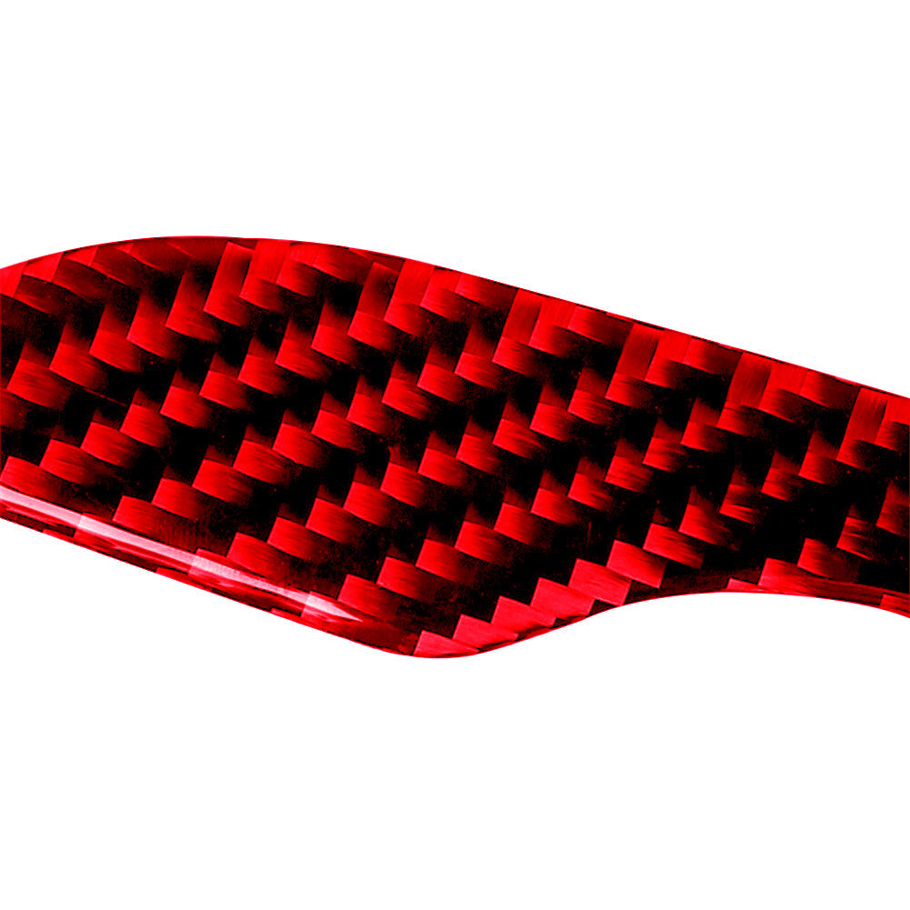 4X Red Carbon Fiber Outdoor Handle Panel Cover Trim for Tesla Model 3/Y 2017-22