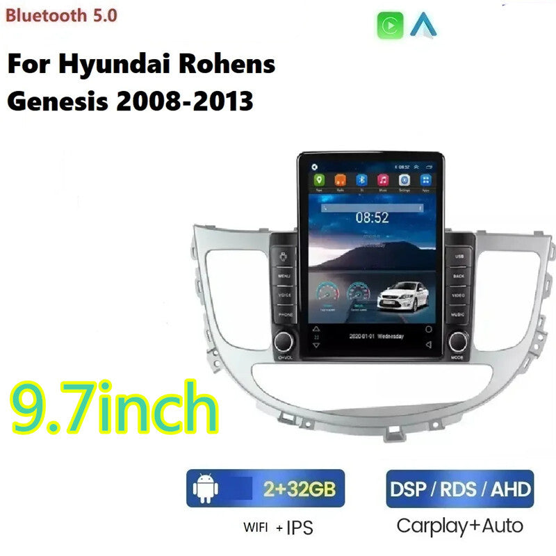 Car Radio Android 12 GPS Navi Screen Play for Hyundai Rohens for Genesis Coupe 08-13