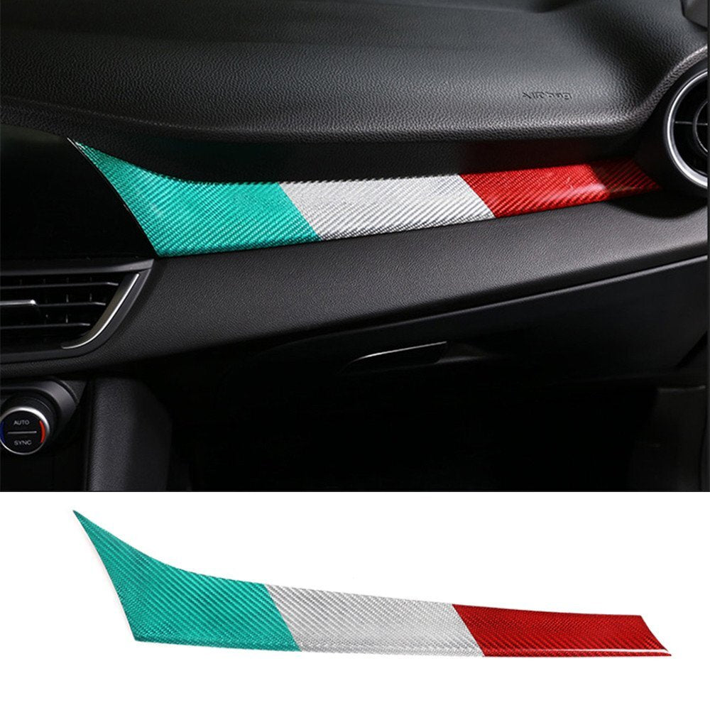 Real Carbon Fiber Center Control Dashboard Panel Trim for Alfa Romeo Giulia17-19