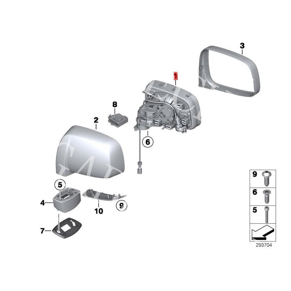 Equipment Manufacturer ( ) for Rolls-Royce for Phantom 17-18 Rearview Mirror Assembly Kit: 5116734339 340