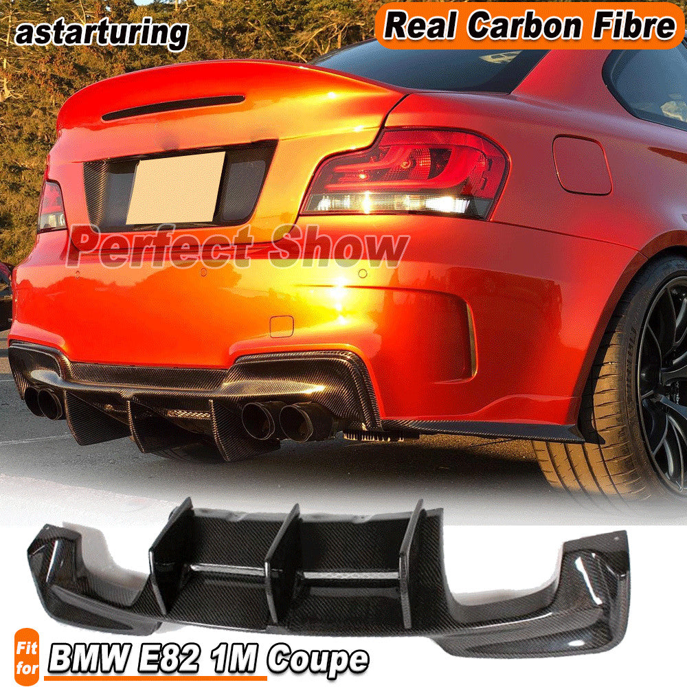 Fit for BMW E82 1M Coupe 2011-2019 REAL Carbon Rear Bumper Diffuser Lip Spoiler