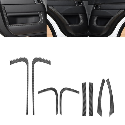 8Pcs Carbon Fiber Door Panel Cover Trim For Land for Range Rover Sport 2014-2017