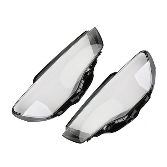 Headlight lens protective cover for Audi A3 2013-2016, transparent left and right sides.