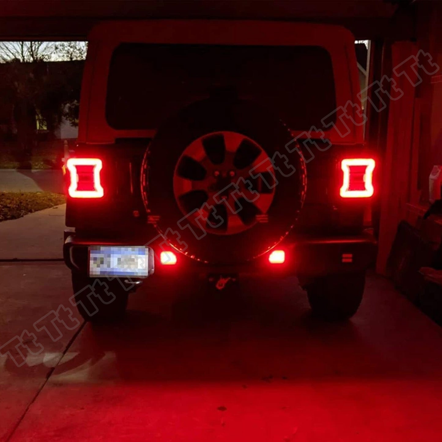 2-Piece Red LED Rear Bumper Reflector Taillight Kit for 2018-2021 for Jeep for Wrangler JL